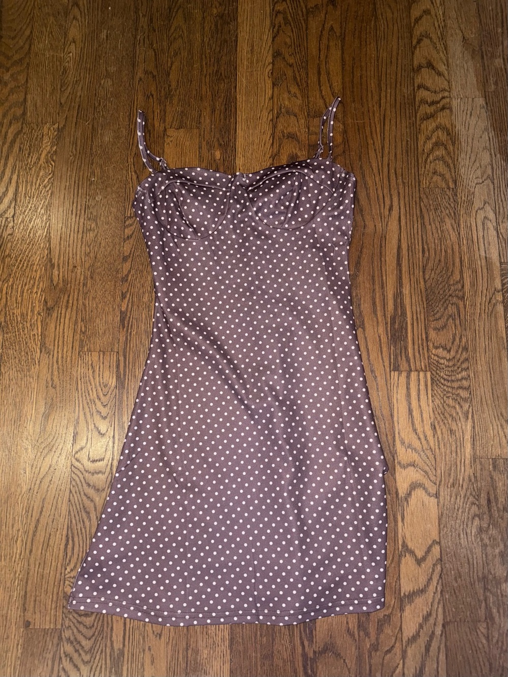 SHEIN Purple Polka Dot Satin Slip Dress